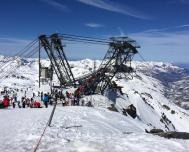 Konečná lanovky na vrchol Cime de Caron (3 195 m)ve Val Thorens
